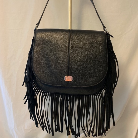 Ralph Lauren Handbags - Lauren Ralph Lauren Crossbody Leather Fringe Bag